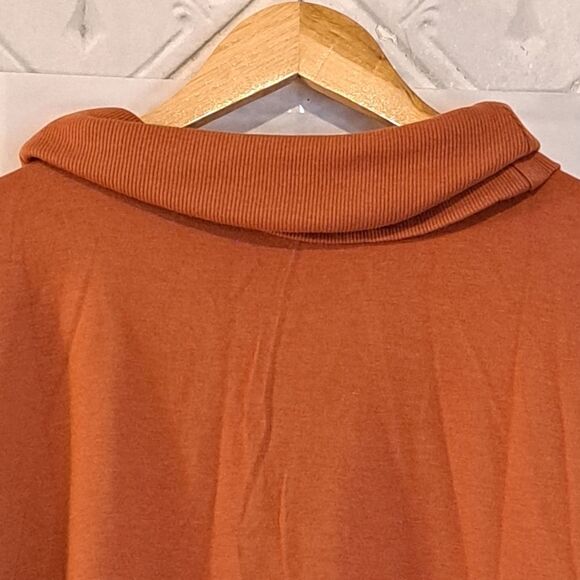 NWT AMAZON ESSENTIALS Studio Terry Long-Sleeve Funnel Neck Sweatshirt Caramel/L - Picture 6 of 12